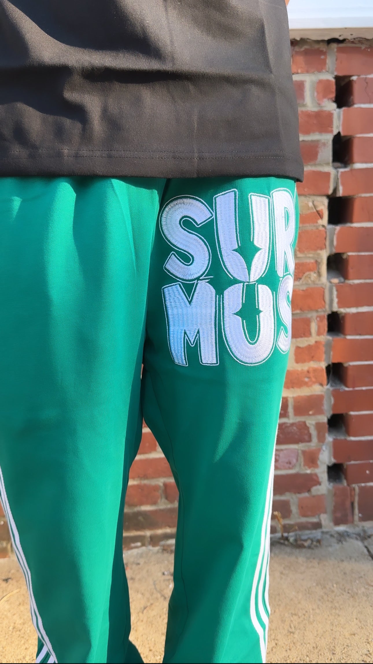 Surmus Starter Trackpants – Emerald Green Patchwork Edition
