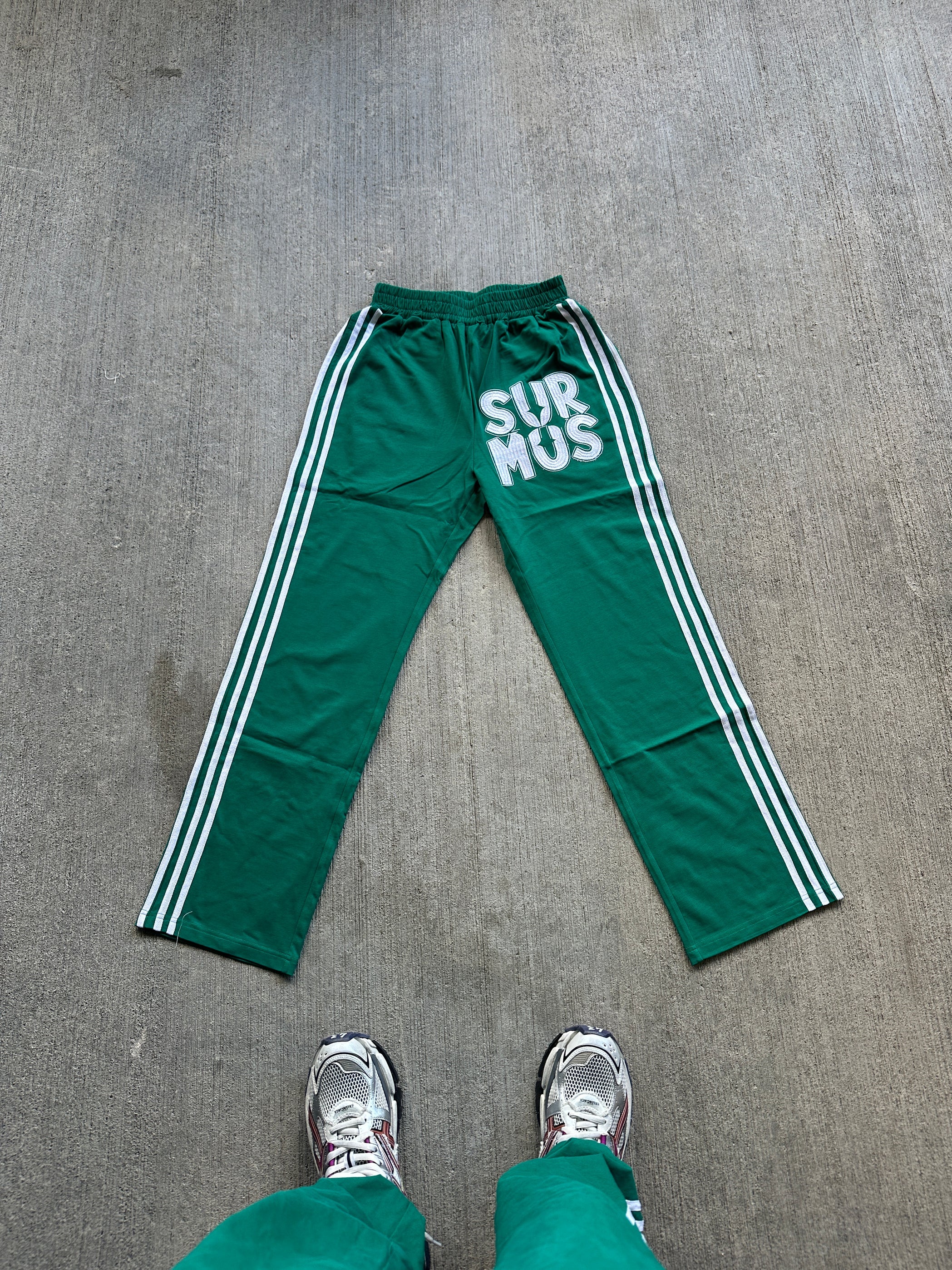 Surmus Starter Trackpants – Emerald Green Patchwork Edition